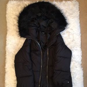 Full length winter coat.